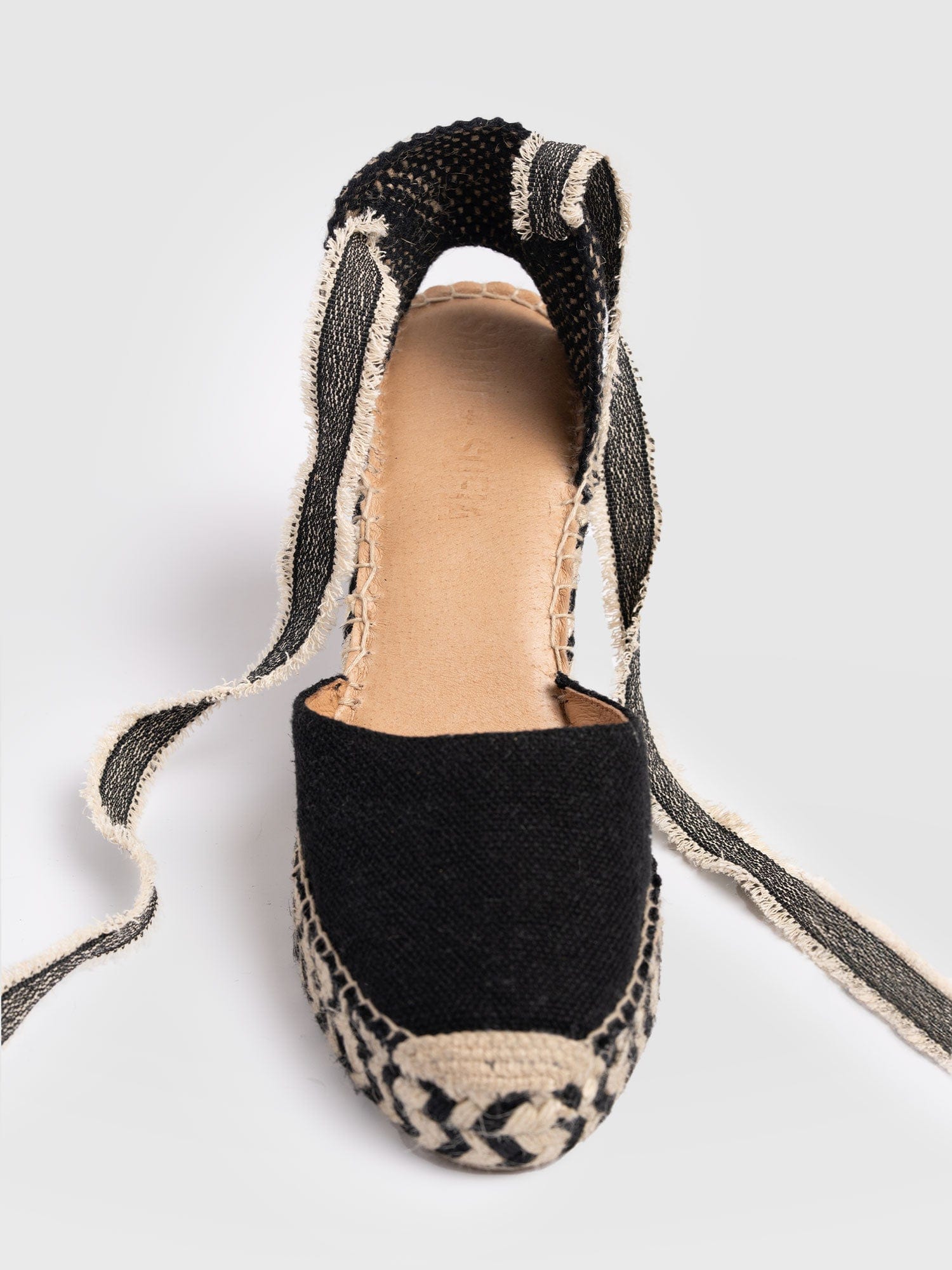 Rowe Espadrille Tie Wedges - Black - Women's Sandalss | Saint + Sofia® EU